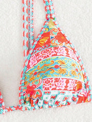 Women's Hawaiian Resort Print Strappy Beach Bikini