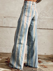 Women's Vintage Print Casual Wide Leg Pants