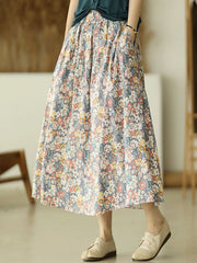 Original Floral Cotton-Blend A-Line Skirt
