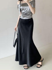 Elasticity Solid Color Mermaid Skirts Bottoms