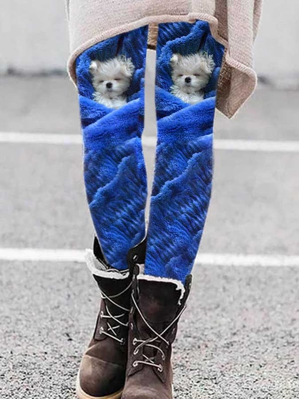Trendy Dog Print Leggings