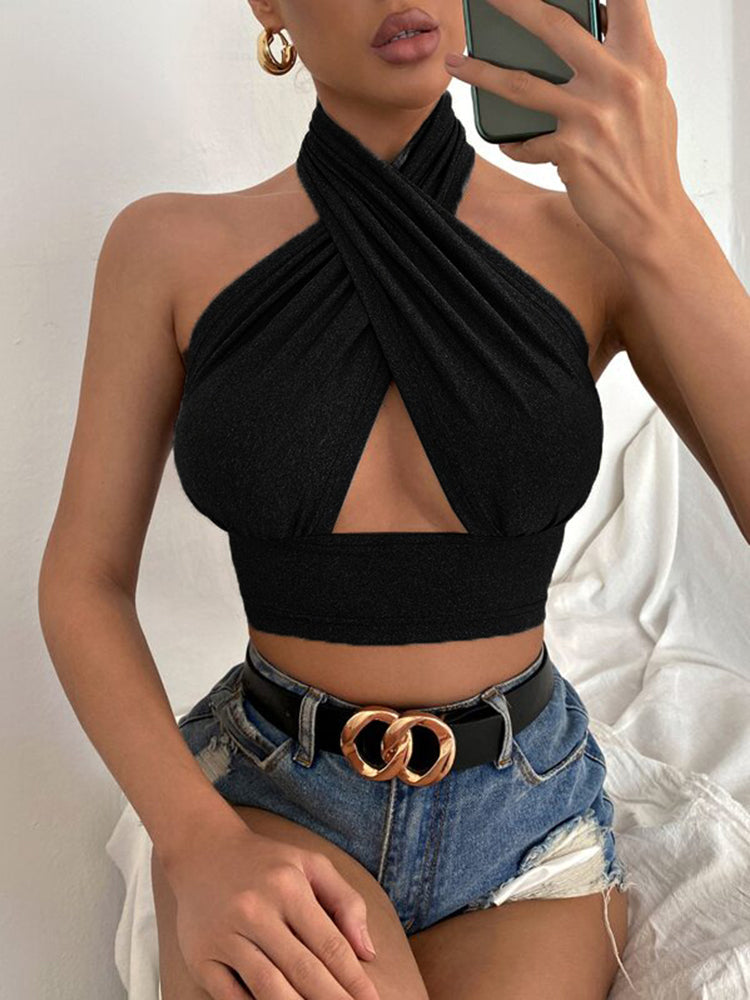 Milan- Wrap Halter Crop Top