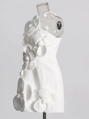 Asymmetrical Neckline High Waist Mini Dress