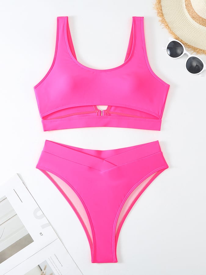 Women's Sexy Casual Vacation Split Swimsuit With Hollow Design (With Chest Pad)