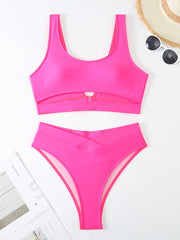 Women's Sexy Casual Vacation Split Swimsuit With Hollow Design (With Chest Pad)