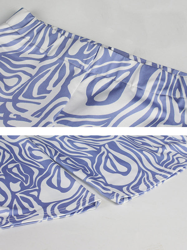 Casual High Waisted Wrap Animal Printed Pants Bottoms
