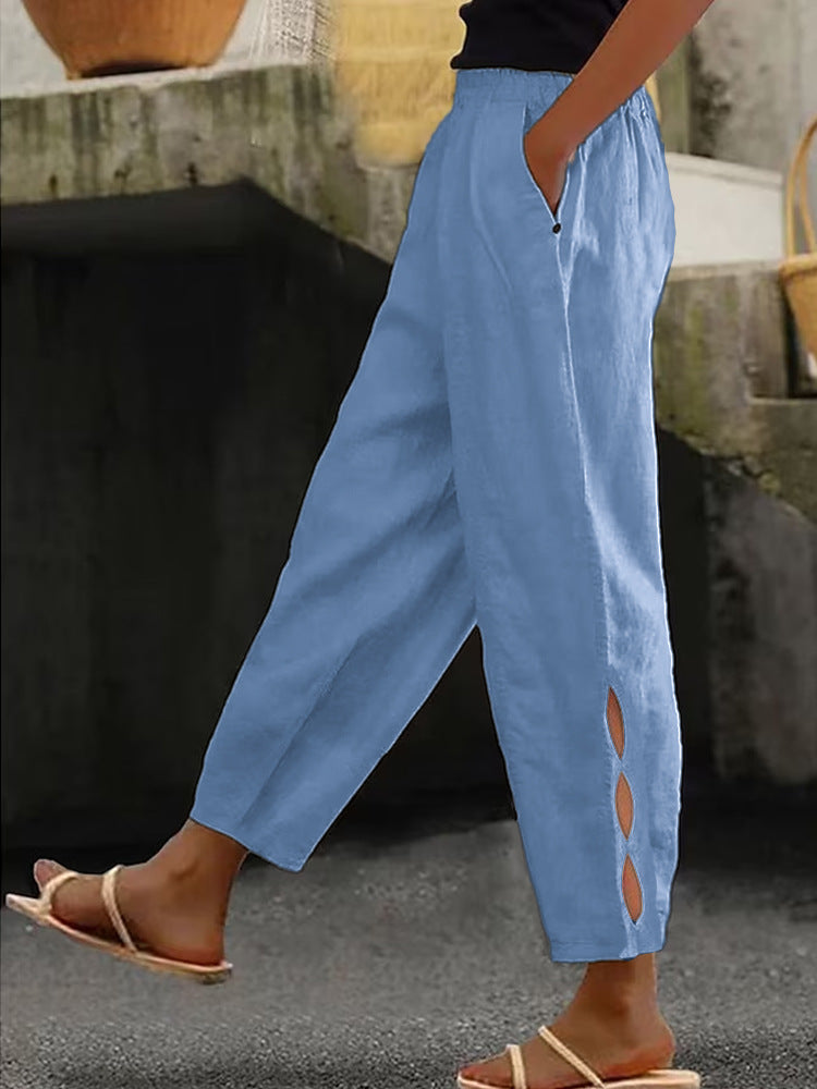 Leisure Hollow Button Pants
