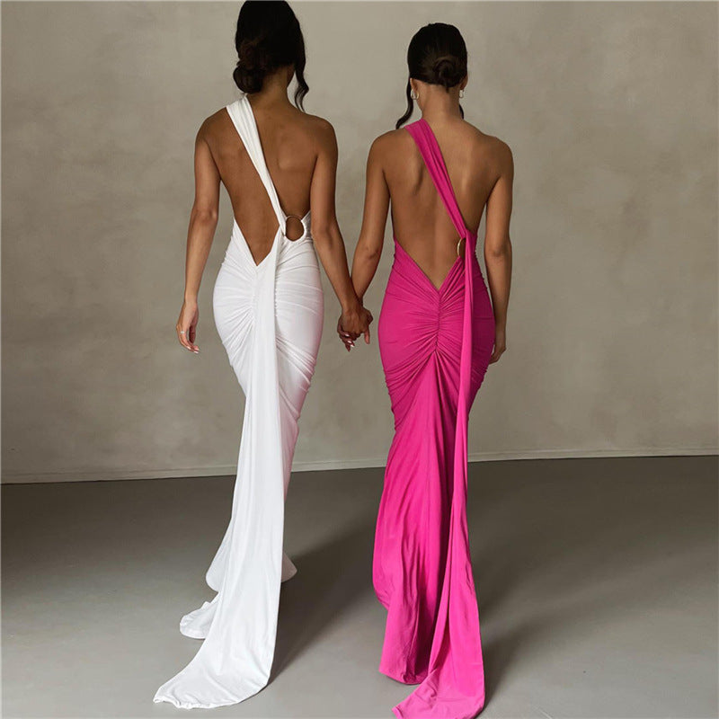 Athens Backless Halter Dress