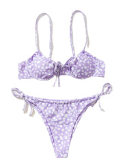 Mila Polka Dot Braided Rope Triangle Bikini