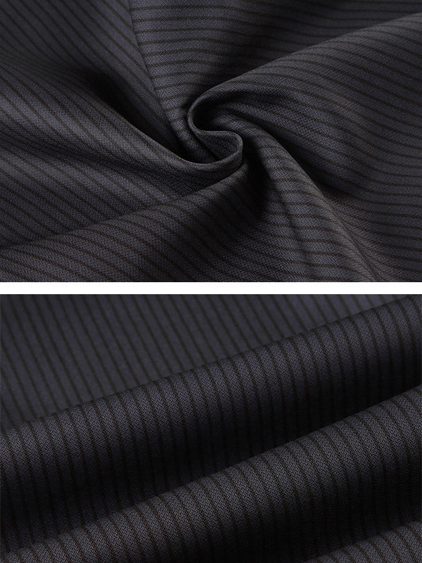 Buttoned Striped Flared Pants Loose Trousers Suit Pants