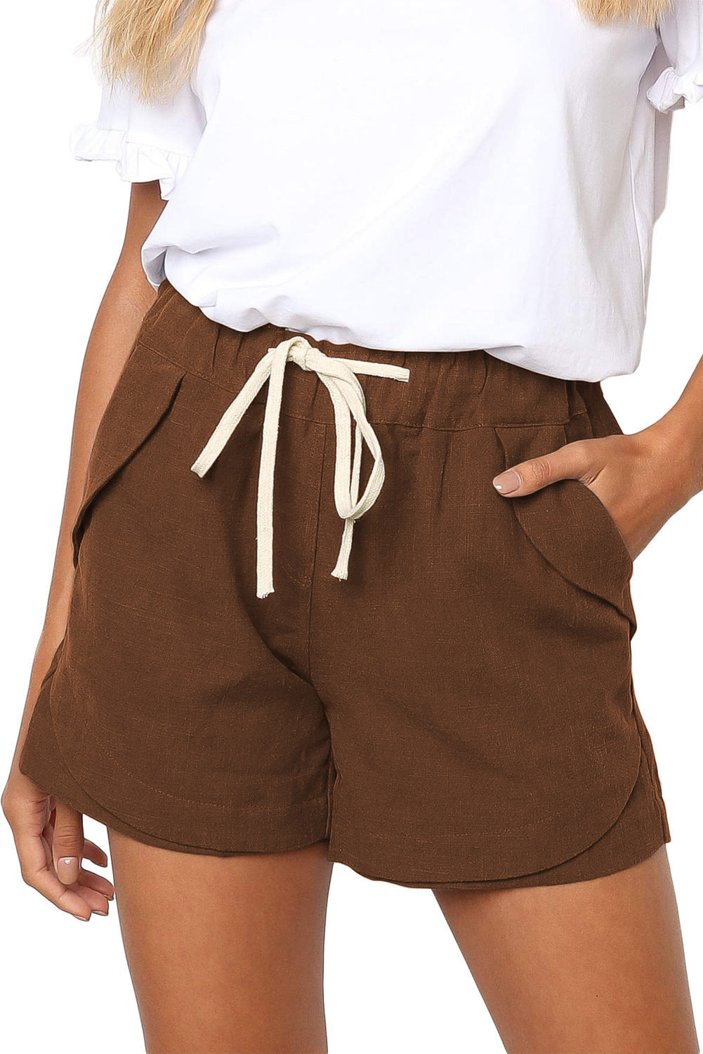 High Waisted Lace Up Elastic Sports Pants