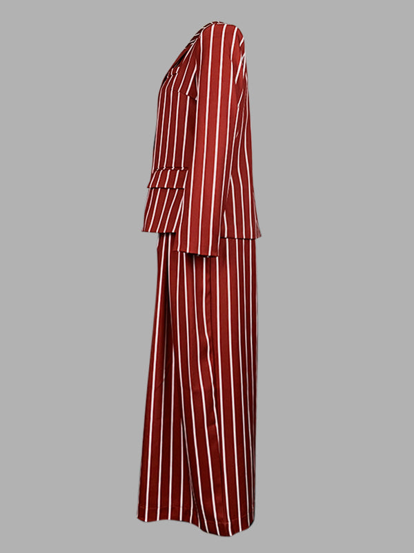 Striped Loose Wide Leg Trousers Casual Pants Bottoms