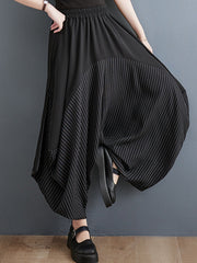 Split-Joint Striped Harem Pants Irregular clipping Casual Pants Bottoms
