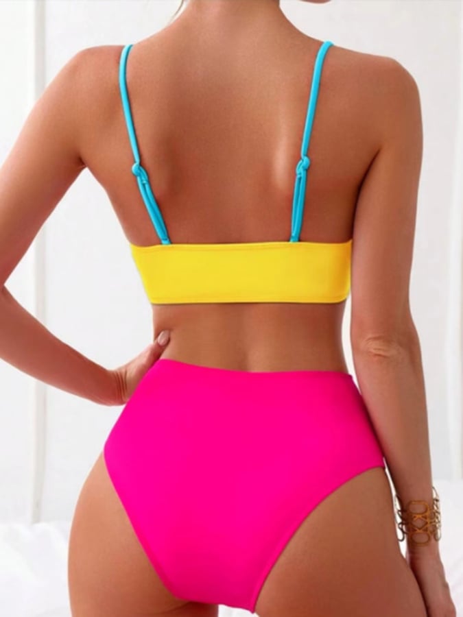 Ladies Split Cross Color Sexy Bikini