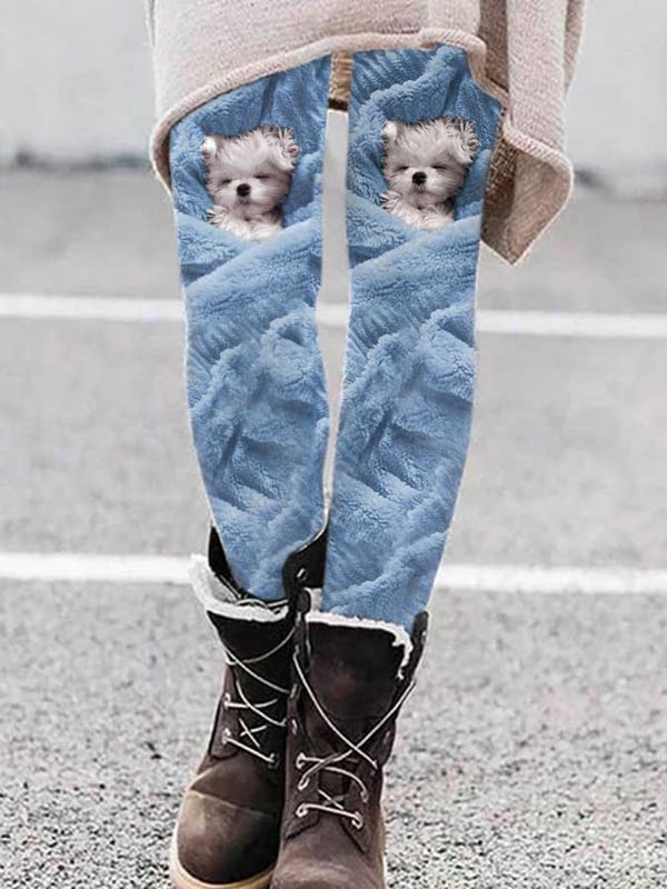 Trendy Dog Print Leggings