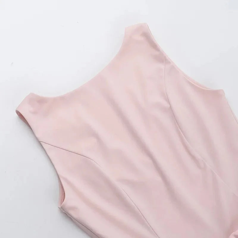 Backless Slim Pleated Short Dress