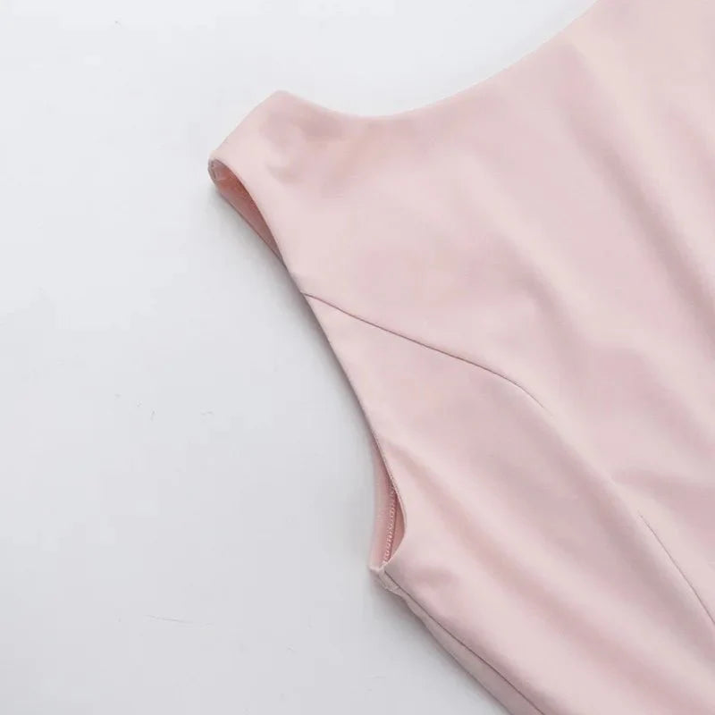 Backless Slim Pleated Short Dress