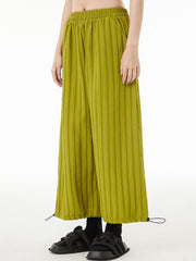 Ninth Pants Drawstring Striped  Wide Leg  Pants Bottoms
