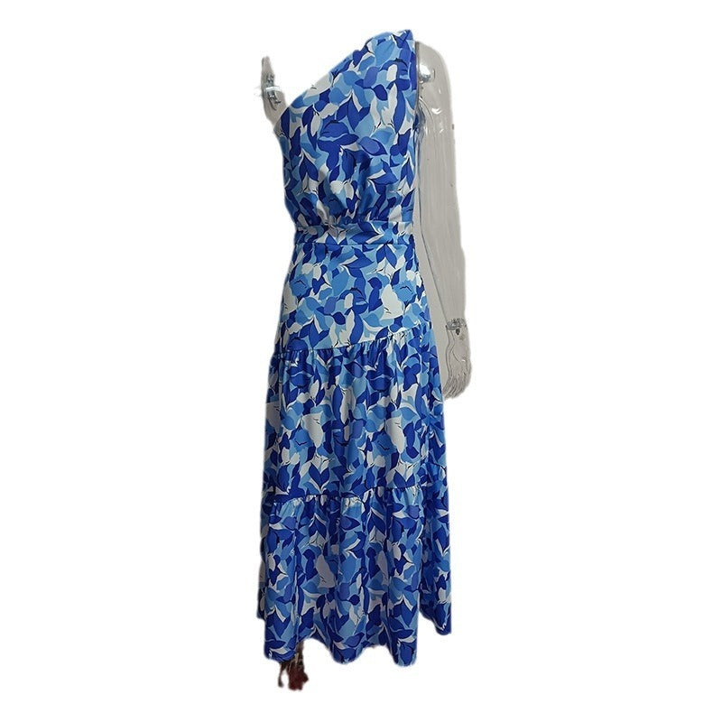 Jayma Print Maxi Dress  - Blue