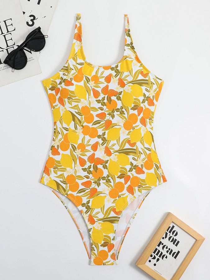 Sexy one-piece printed swimming resort bikini