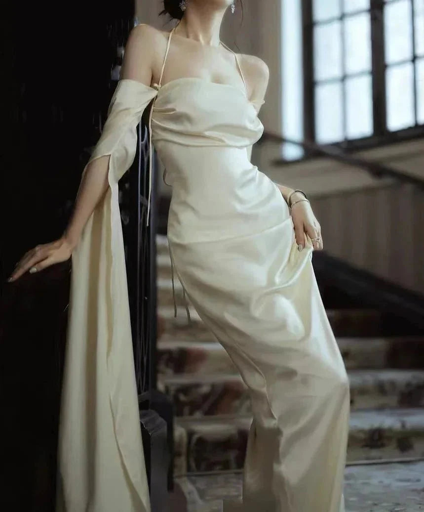 Beach Stain Evening Long Sleeve Dress