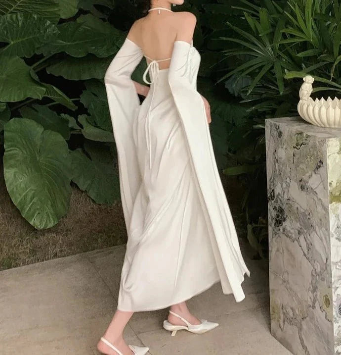 Beach Stain Evening Long Sleeve Dress