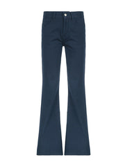 Solid Color Low Waist Flared Suit Pants
