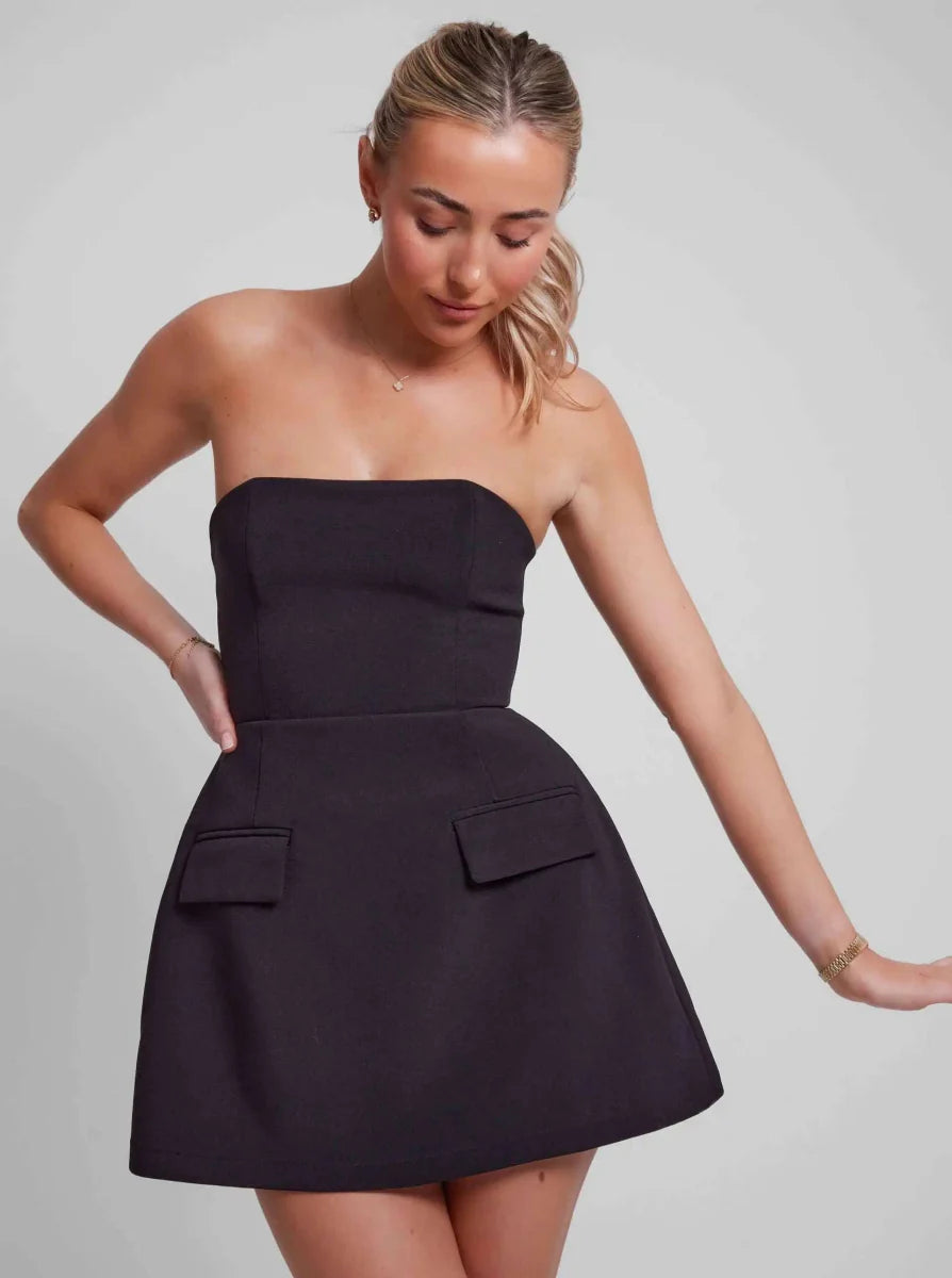 Black Backless Halter Mini Club Party Dress