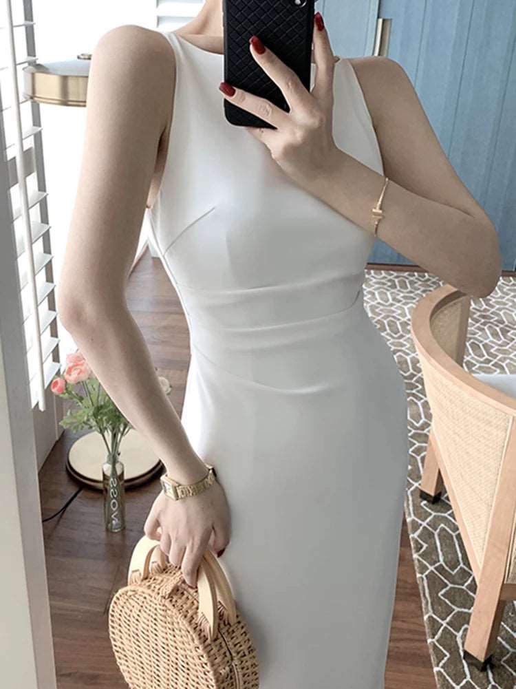 Boat neck Sleeveless Bodycon Evening Dress
