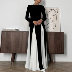 Boho Chic Contrast Striped O-Neck Knee-Length Dress