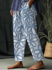 Women's Botanical Floral Print Loose Casual Pants
