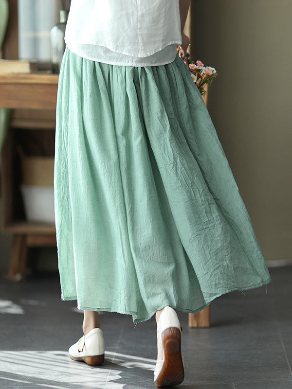 Casual Solid Color Empire A-Line Skirt