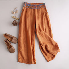 Women's Cotton and Hemp Long Wide Leg Pants