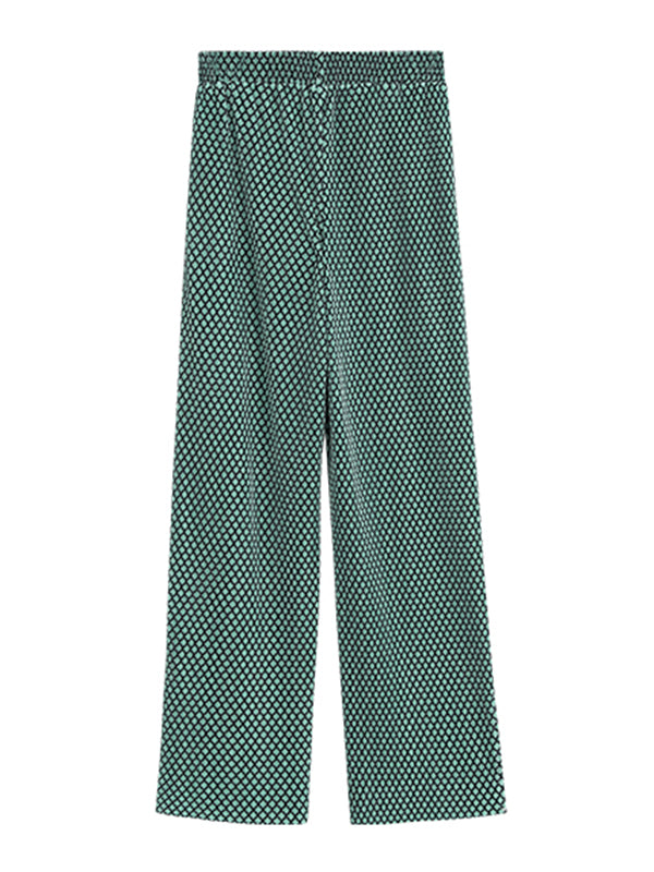 Casual High Waisted Loose Printed Wide Leg Pants Bottoms