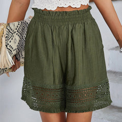 Women's Lace Spliced Wide Leg Pants