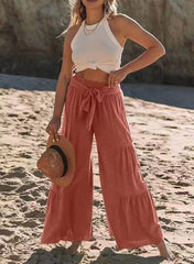 Women's High Waist Folded Wide Leg Pants