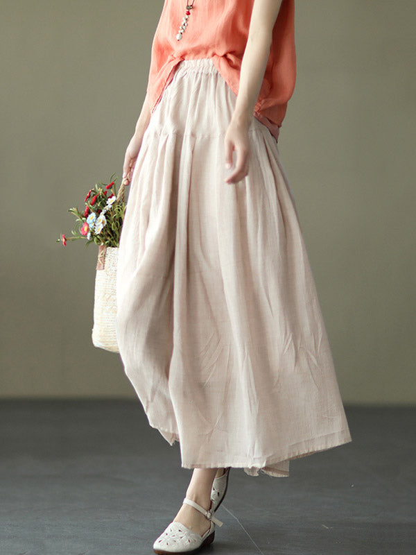 Casual Solid Color Empire A-Line Skirt