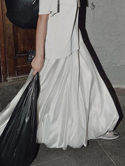 Bud Satin Drape Maxi Skirt