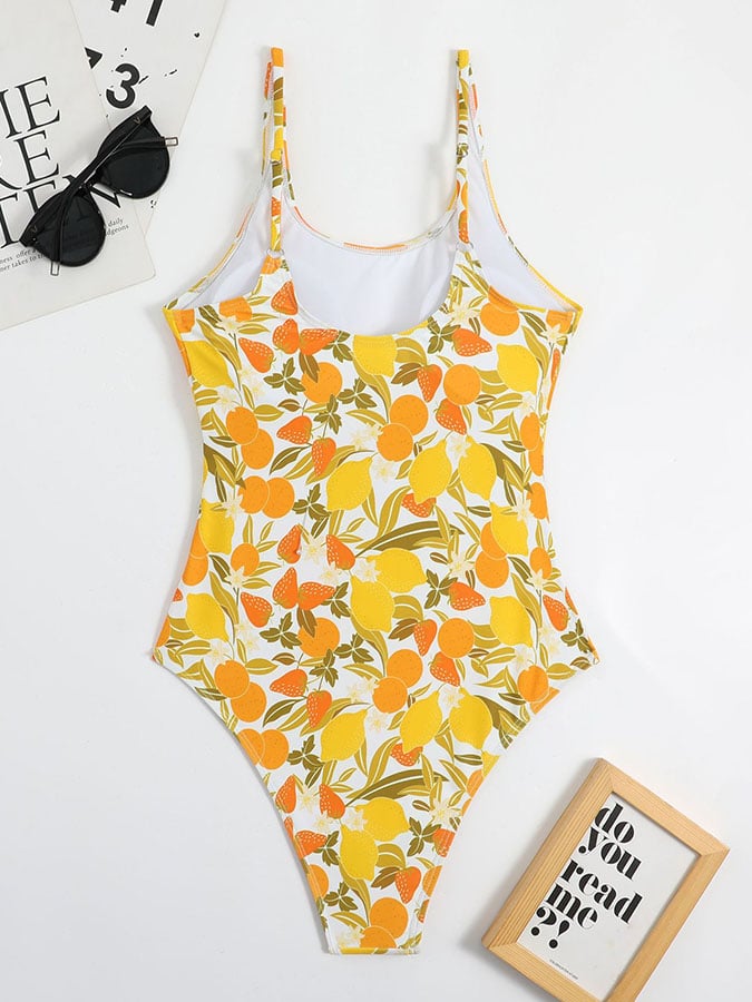 Sexy one-piece printed swimming resort bikini