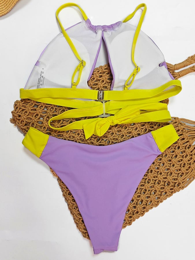 Ladies Split Cross Color Sexy Bikini