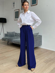Casual Simple Solid Color Wide Legs Blazer Pants
