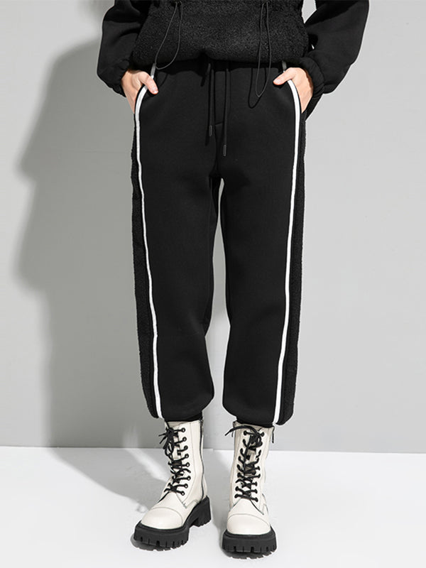 Casual Loose Drawstring High-Waisted Pants