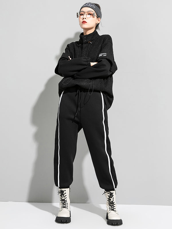 Casual Loose Drawstring High-Waisted Pants