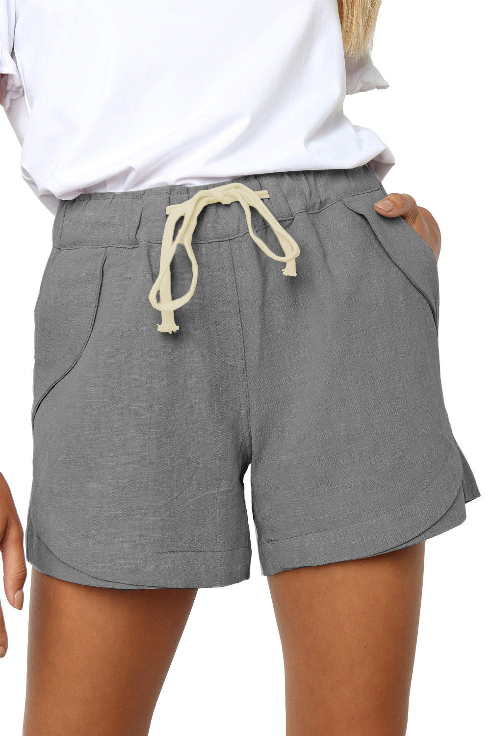 High Waisted Lace Up Elastic Sports Pants