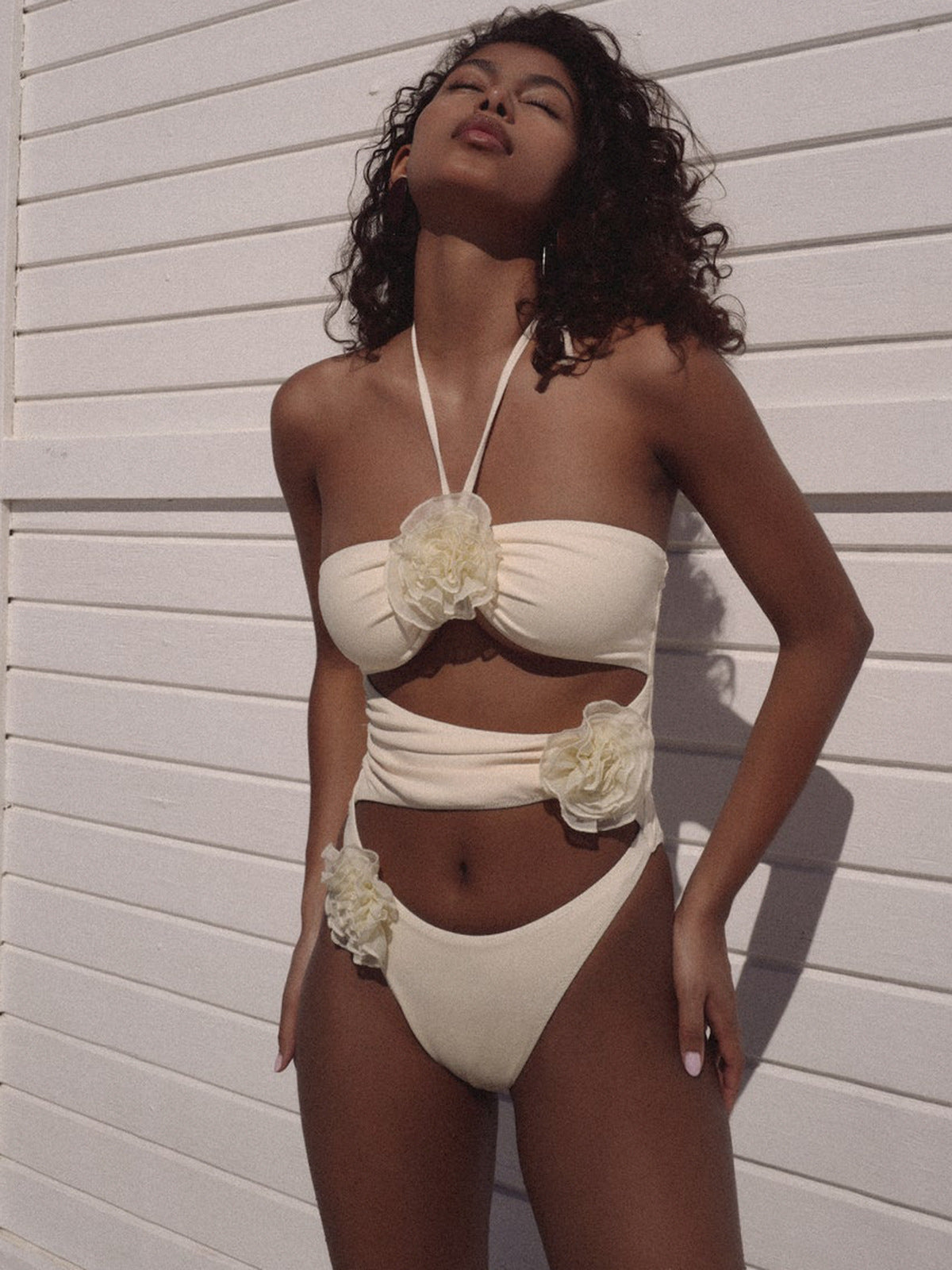 Hollow Out Sexy Bodysuit Lingerie For Women Flower Slim Bathing Suit Woman Beach Swimming Bodycon Swimwear Women's Bikini