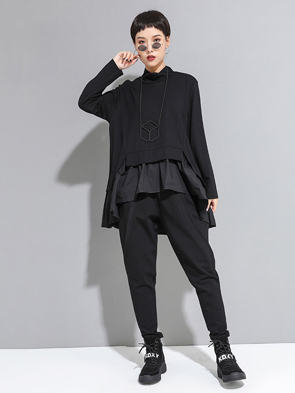 Original Creation Loose Harem Pants Solid Color Pants