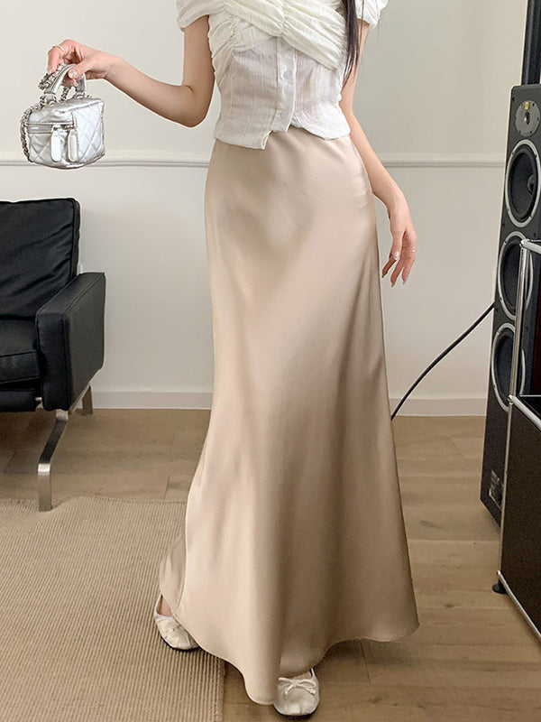 Elasticity Solid Color Mermaid Skirts Bottoms