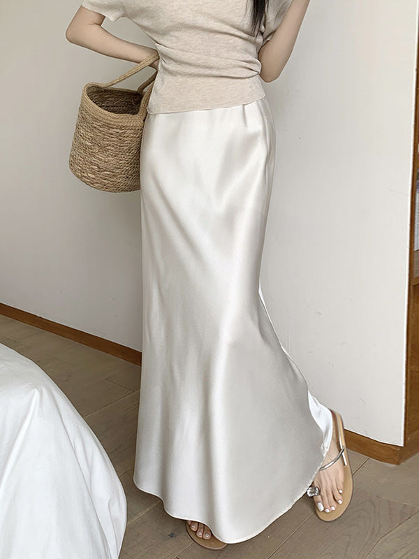 Elasticity Solid Color Mermaid Skirts Bottoms
