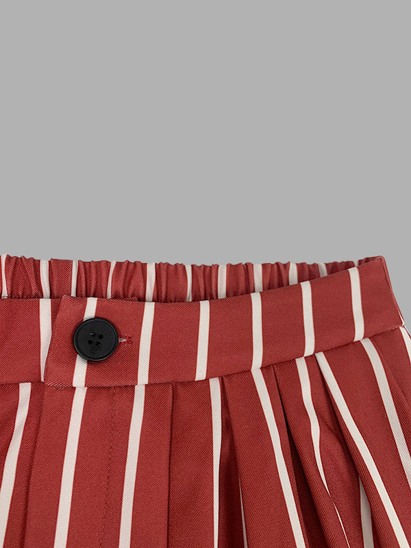 Striped Loose Wide Leg Trousers Casual Pants Bottoms