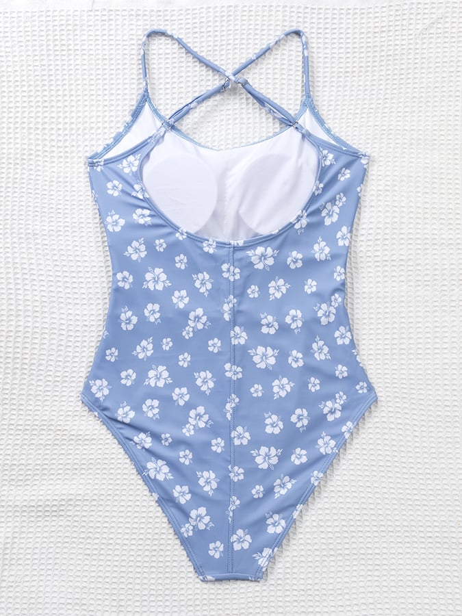 Printed Tight Floral One Piece Swimsuit